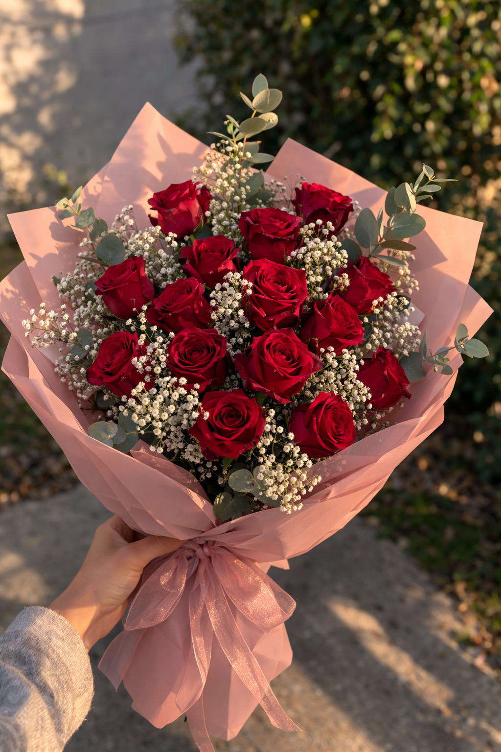 Classic Custom Red Roses Bouquet for Romantic Valentine's