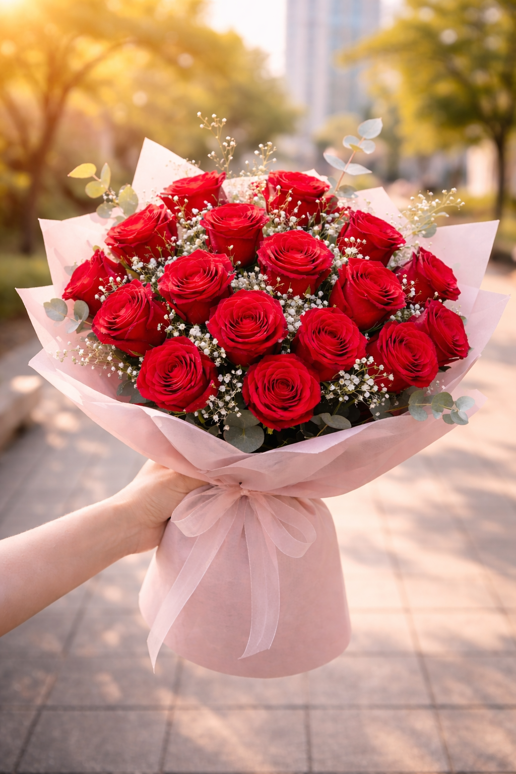 Classic Custom Red Roses Bouquet for Romantic Valentine's