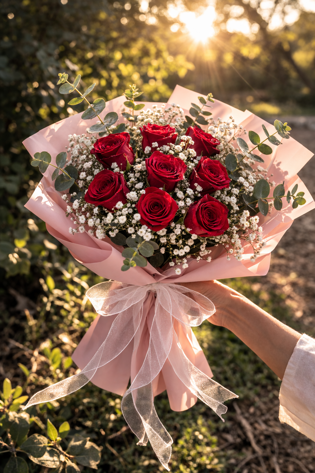 Classic Custom Red Roses Bouquet for Romantic Valentine's