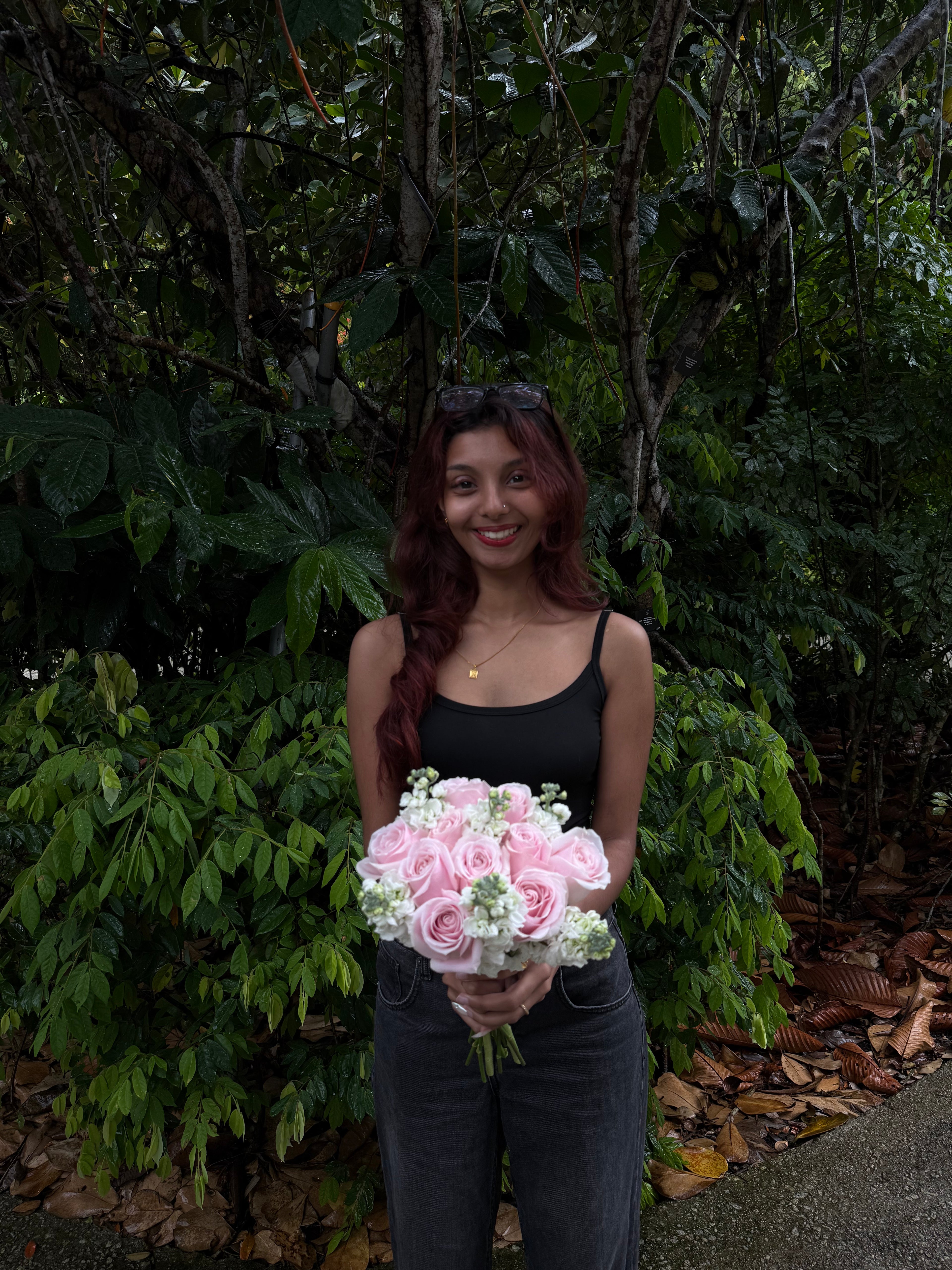 Custom Bridal Pink Rose Bouquet for Wedding